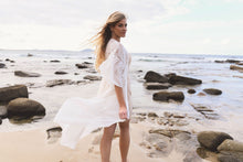 Load image into Gallery viewer, ALYSSA - white lace flutter sleeve robe
